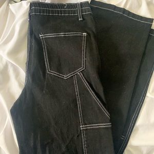 Rue21 Black and white high waist cargo pants